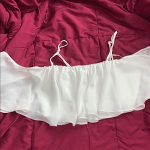 A white flowy crop top